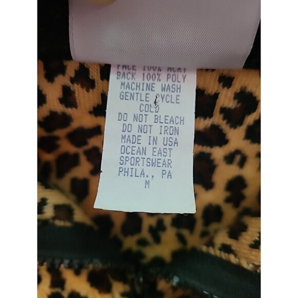 Vtg Ocean East Fleece Jacket Women’s M Leopard Print Faux Fur Collar Zip Up - Picture 12 of 15